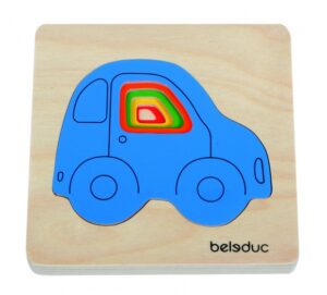 houten lagenpuzzel auto's 4 stuks