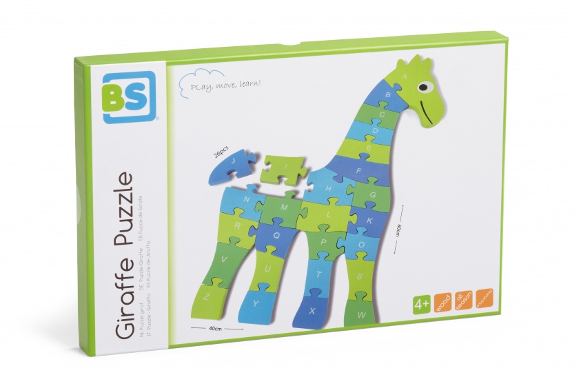 vloerpuzzel Giraffe 60 x 40 cm groen/blauw 26 stukjes - Afbeelding 5