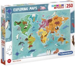 legpuzzel Exploring Maps: Dieren 250 stukjes