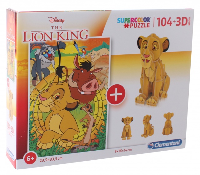 legpuzzel met bouwpakket The Lion King 104 stukjes