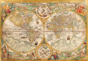 legpuzzel Panorama Historische Wereldkaart 2000 stukjes - Afbeelding 2