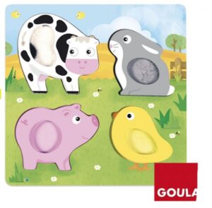 voelpuzzel boerderijdieren hout 4 stukjes