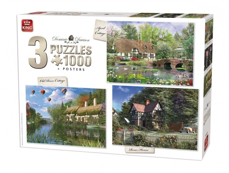 legpuzzel Cottage Collection 3 puzzels 1000 stukjes