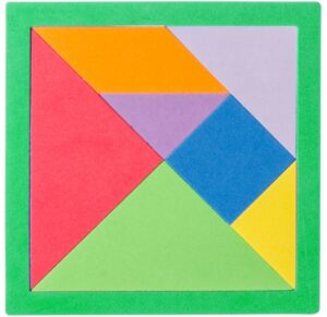 tangram vormenspel foam 15,5 cm donkergroen