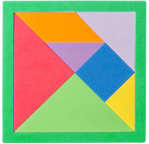 tangram vormenspel foam 15,5 cm donkergroen