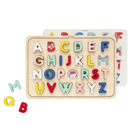 vormenpuzzel ABC 31 cm 26-delig multicolor