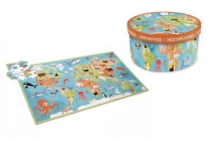 legpuzzel dieren van de wereld 92 cm 100 stukjes