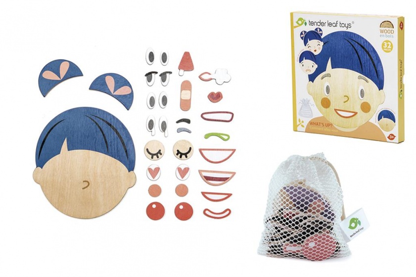 puzzel ''hoe gaat het?'' gezicht hout 32-delig - Afbeelding 2