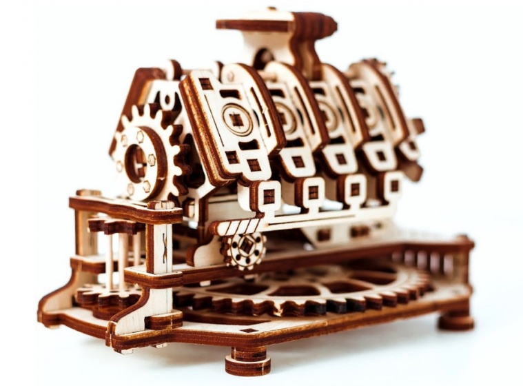 Houten 3D-puzzel V8-motor